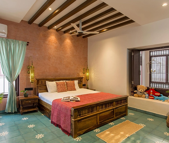 Bedroom interior design at Dr. V Residence, Coimbatore