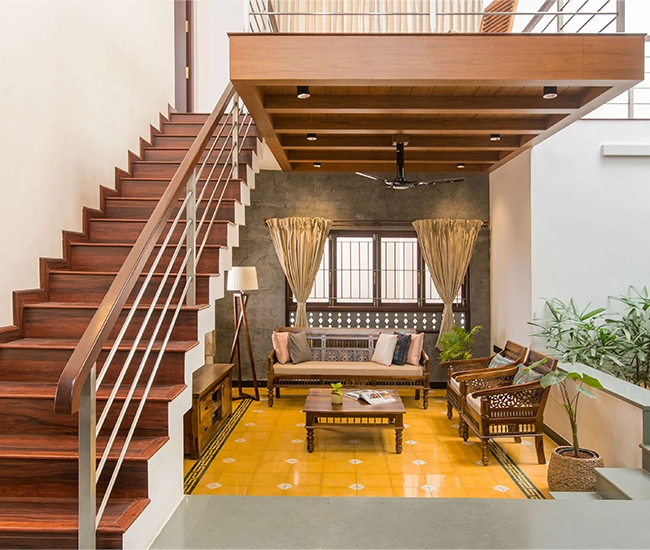 Elegant interior waiting space design at Dr. V Residence