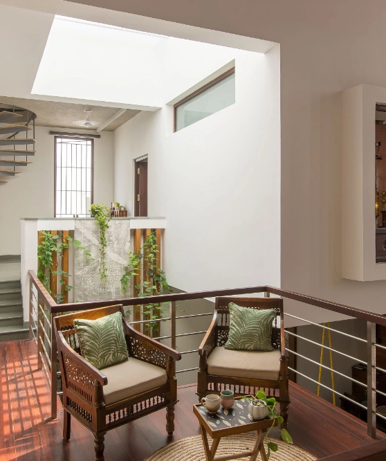 Layered movement and privacy zoning across split levels at Dr. V Residence