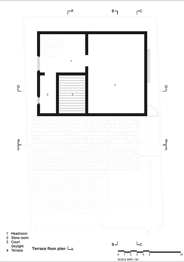 Terrace floor plan of Dr. V Residence