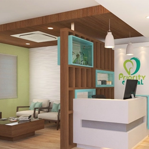PS Dental Clinic interior design with clean clinical layout in Coimbatore
