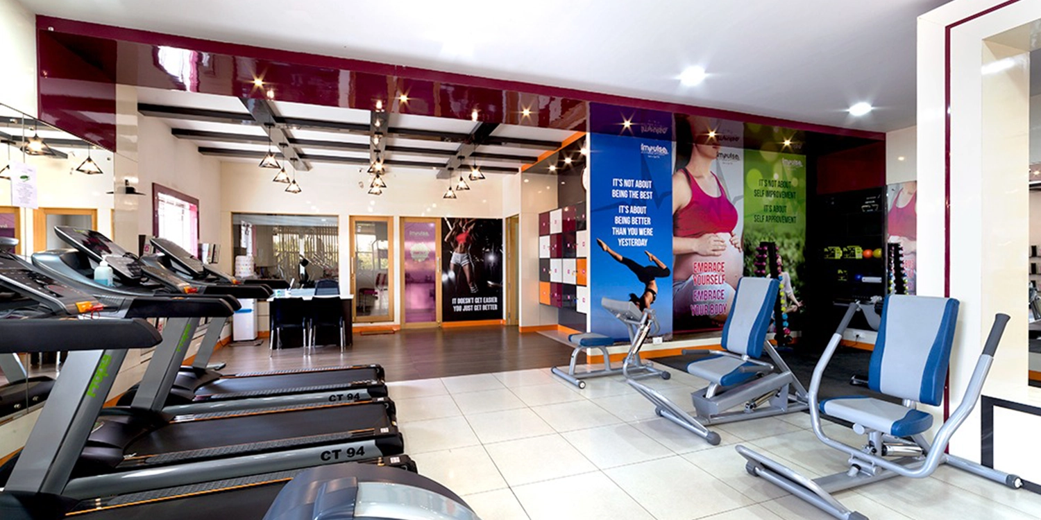 Wellness centre interior with natural textures and calm lighting in Coimbatore