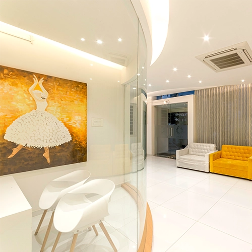 Hexa Skin Clinic interior design project by Trigun Studio in Coimbatore