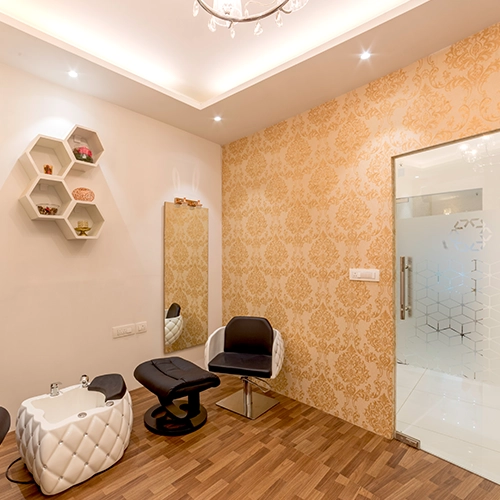 Spa hydrotherapy zone interior with sauna and steam bath in Coimbatore