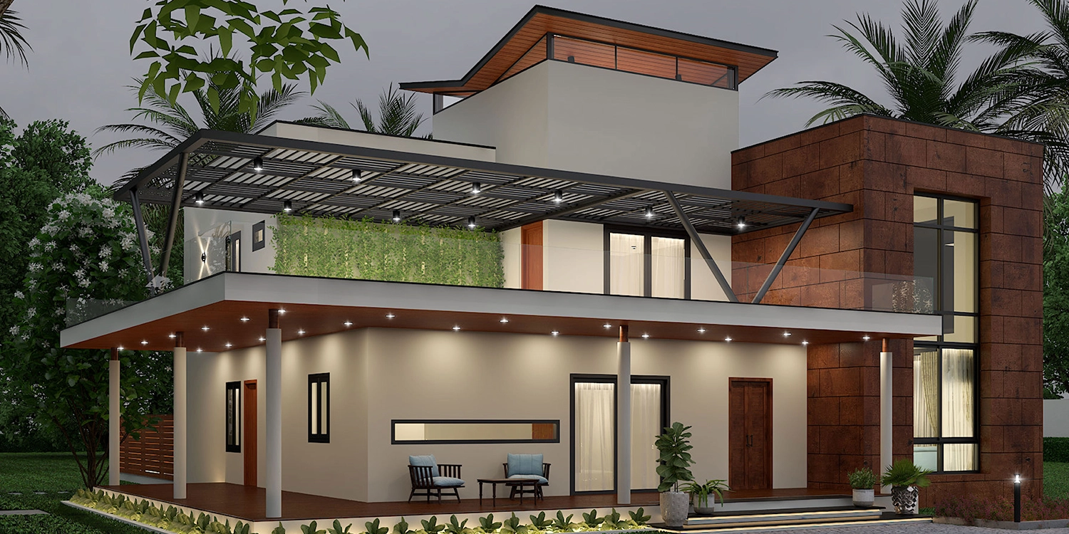 Luxury villa architecture & interior design in Coimbatore with innovative planning and ideas.